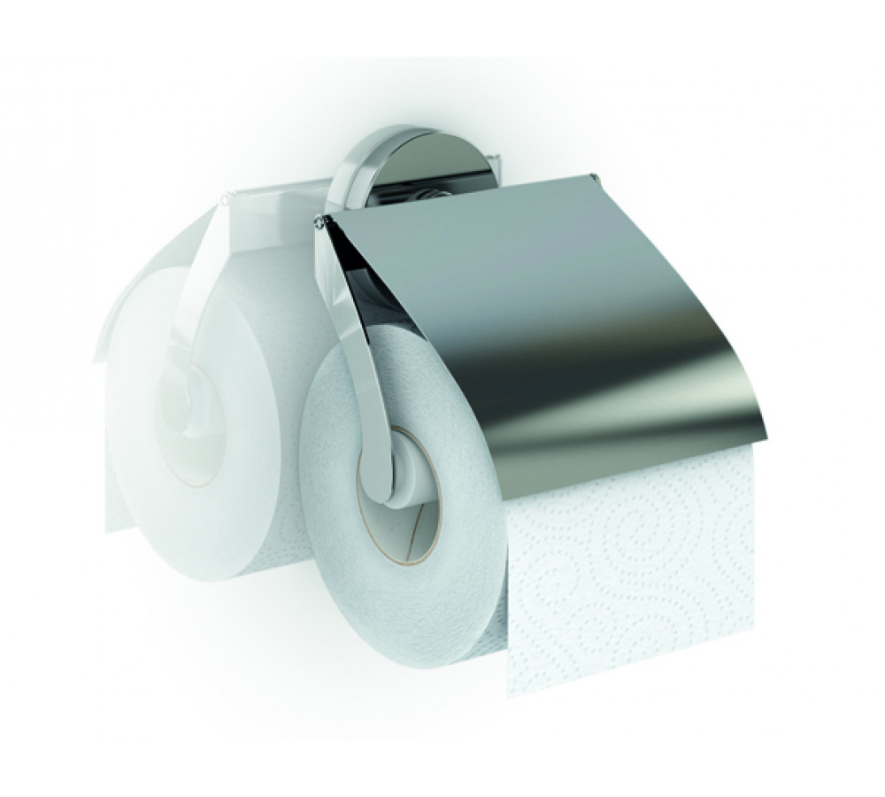 Varilla y tapa cubre rollos fabricados en inyección de zinc • Florón de inyección de zinc de 56,5mm de diámetro • Acabado en cromado brillante, compuesto por 3.5-6 μm de níquel + 2-3 μm de cromo