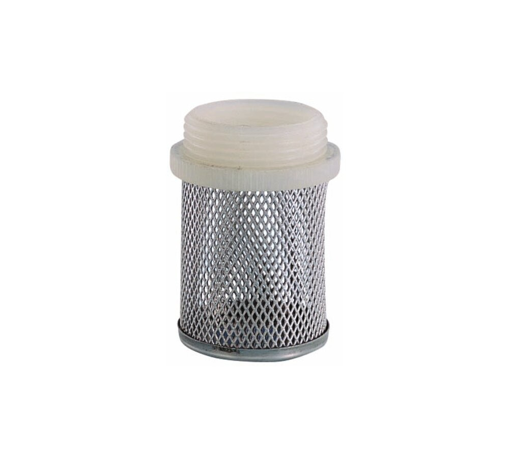 Tamiz en acero inoxidable AISI 304. 2. Racor de Nylon PA 6.6. 3. Extremo rosca gas macho s/ ISO 228/1. 4. Temperatura máxima trabajo 90 ºC