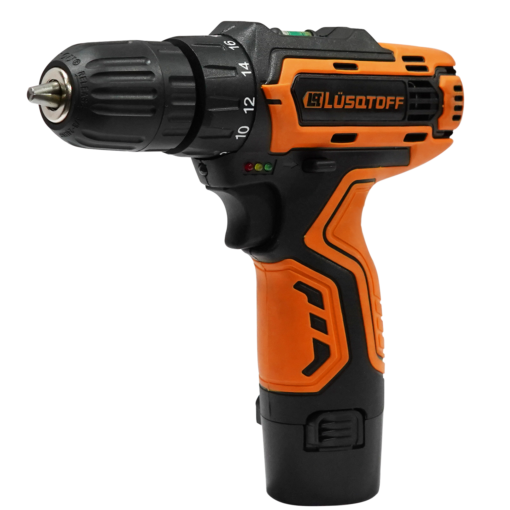 • Voltaje: 12 V
• Potencia: 1.5 Ah
• Velocidad: 710 Rpm
• Mandril autoajustable: 1-10 mm
• Torque máximo: 23 Nm
• Garantía: 2 años
• Peso: 3,0 Kg

INCLUYE:
- 2 baterías
- 1 flexible
- 1 cutter
- 1 pinza
- Juego de tubos de 5 mm a 13 mm
- 9 mechas: 2 para cerámico, 2 para metal,
  3 para madera y 2 mechas paleta
- Juego de puntas de 2”
- Maletín con hebilla metálica