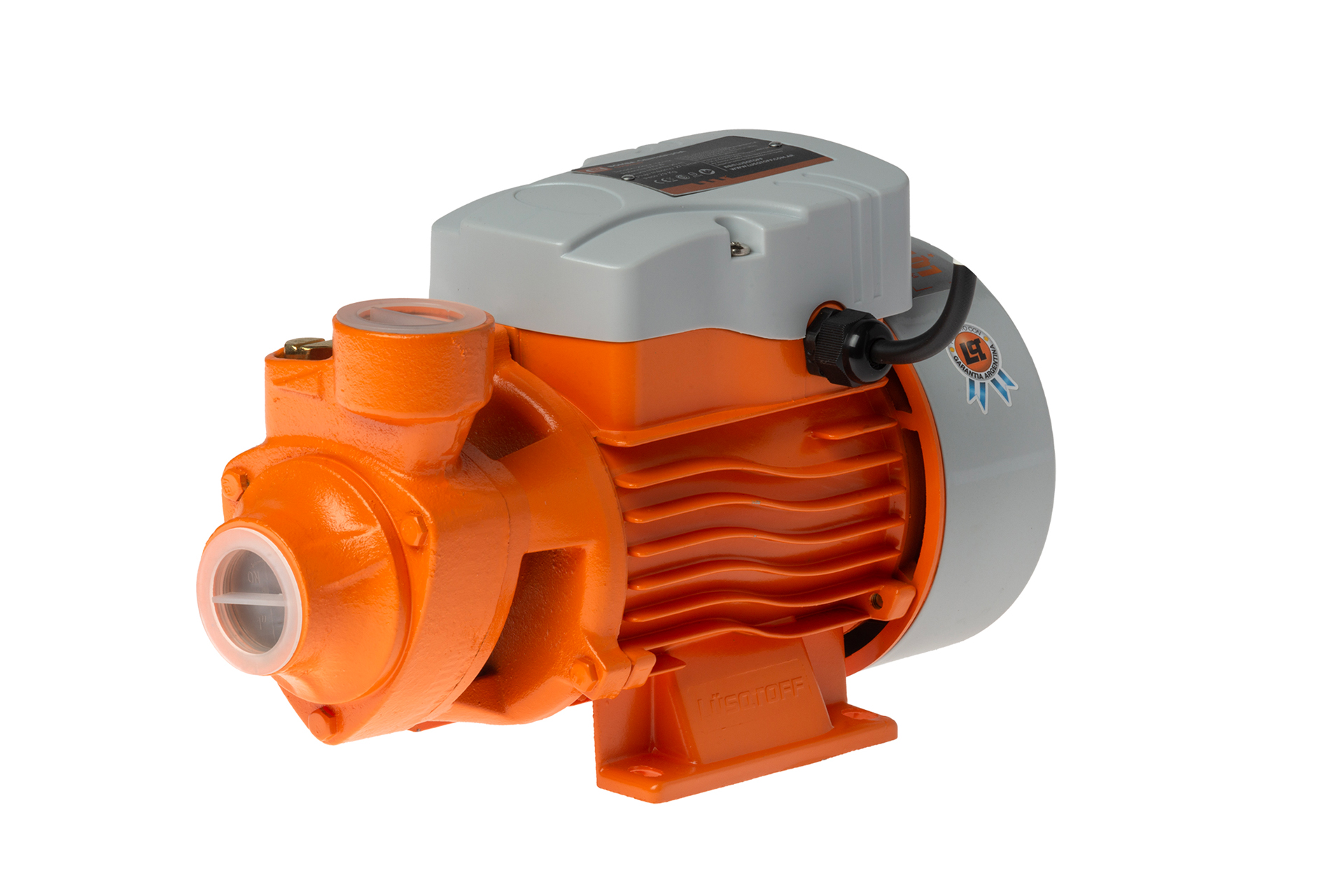 • Motor: 0,5 HP
• Potencia: 370 W
• Caudal de máximo: 30 L/min
• Succión máxima: 6 mts.
• Altura máxima: 20 mts.
• Entrada - Salida: 1” / 1”
• Temperatura máx. del agua: 35°
• Uso agua: limpia - potable
• Grado de protección: IPX4
• Fuente de alimentación: electricidad
• Tensión: 220 V ~ 50 Hz
• Largo de cable: 0,2 mts.
• Peso: 3,55 kg.

• Semi profesional.
• Sistema anti-bloqueo.
• Distribución de agua potable.
• Irrigación.
• Instalación en lugares cerrados
• No apto para intemperie