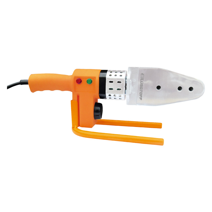• Potencia: 800 W
• Tensión: 220 V ~ 50 Hz
• Largo del cable: 1,7 mts
• Temperatura de trabajo: 0-300 ºC
• Presión máxima de trabajo: 800 W
• Fuente de alimentación: Electricidad
• Peso: 2,9 Kgs.

INCLUYE:
- Destornillador
- Llave allen
- 6 boquillas
  (20,25,32, 40, 50, 63)
- Soporte metálico
- Maletín de metal

• Fusiona caños de agua o gas.
• Fácil limpieza y guardado.
• Compatible con caños de 1/2’’, 3/4’’, 1’’, 1 y 1/2’’.
• Uso Profesional.