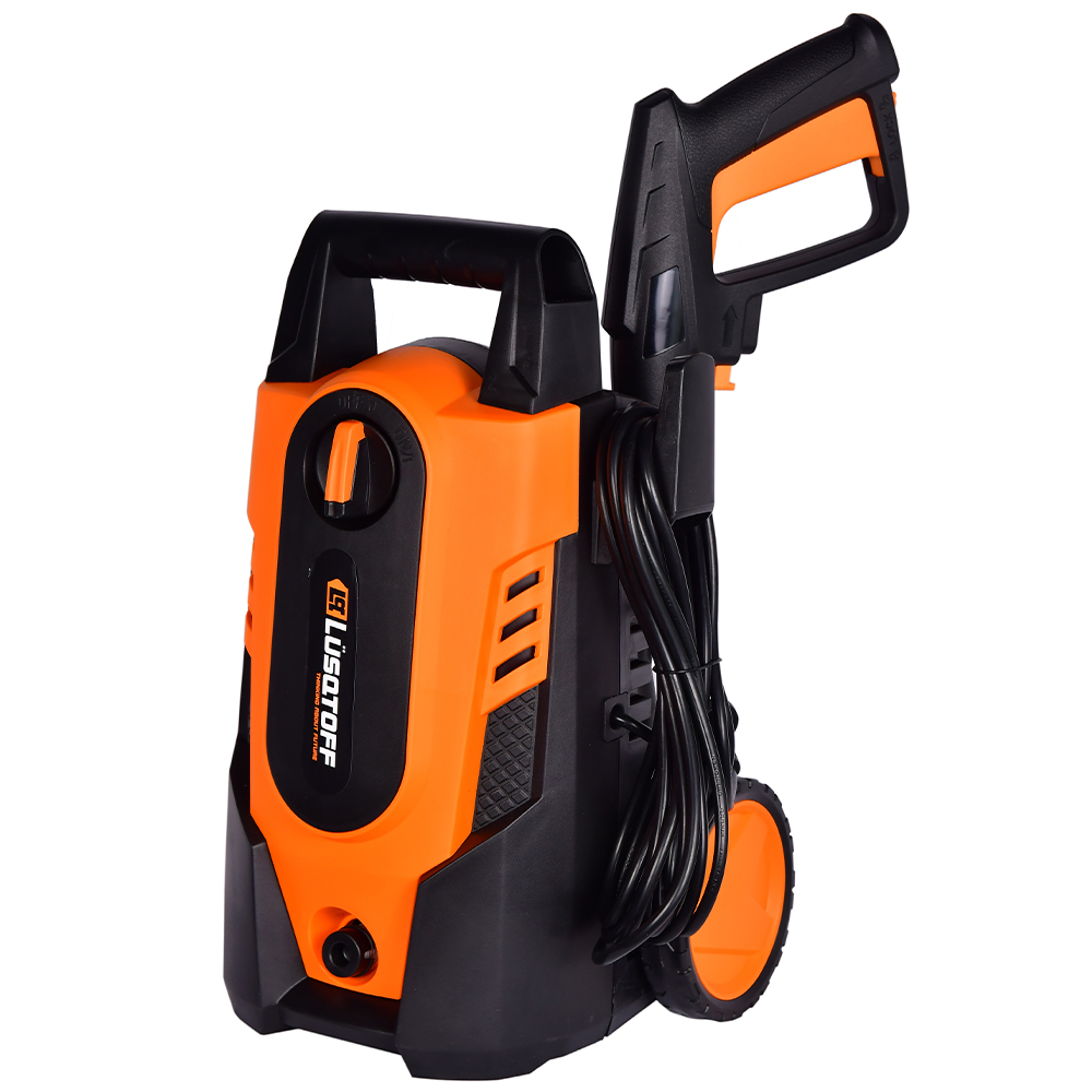 • Capacidad del motor: 1200 W
• Presión de trabajo: 7 Mpa (70 bar) (1010 Psi)
• Presión máx. permitida: 10.5 Mpa (105 bar)
• Caudal máx. de trabajo: 5.5 l/min
• Tasa máx. de flujo: 6.8 l/min
• Presión máx. del suministro de agua: 0,4 Mpa (4 bar)
• Temperatura máx. del agua: 5º a 50º
• Voltaje: 220 V ~ 50 Hz
• Peso: 5,2 kg.



• Confiable.
• Compacta.
• Versátil.
• Fácil de trasladar
y de guardar.
• Especial para el hogar.
• Excelente diseño.
• Control de auto stop.

Usos recomendados:
• Bicicletas
• Motos
• Autos pequeños
• Hogar y jardín