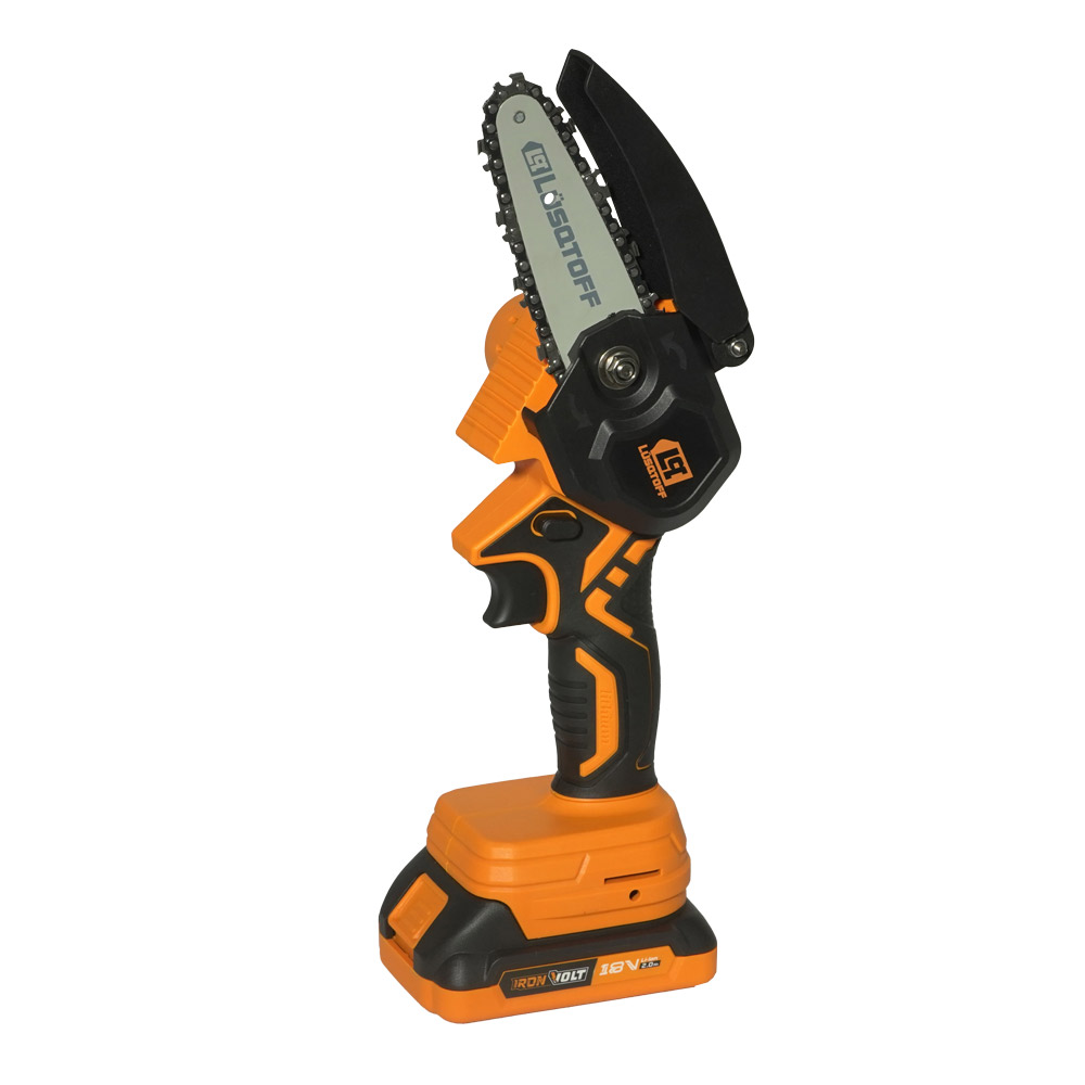 • Tensión: 18 V
• Amperaje batería: 2 Ah
• Velocidad máx. de cadena: 5 m/s
• Paso y calibre: 1/4"
• Cantidad de dientes por paso: 7
• Con bloqueo de seguridad
• Peso: 3,6 kg

INCLUYE
• 1 cadena extra
• 1 lubricante
• Maletín de traslado
