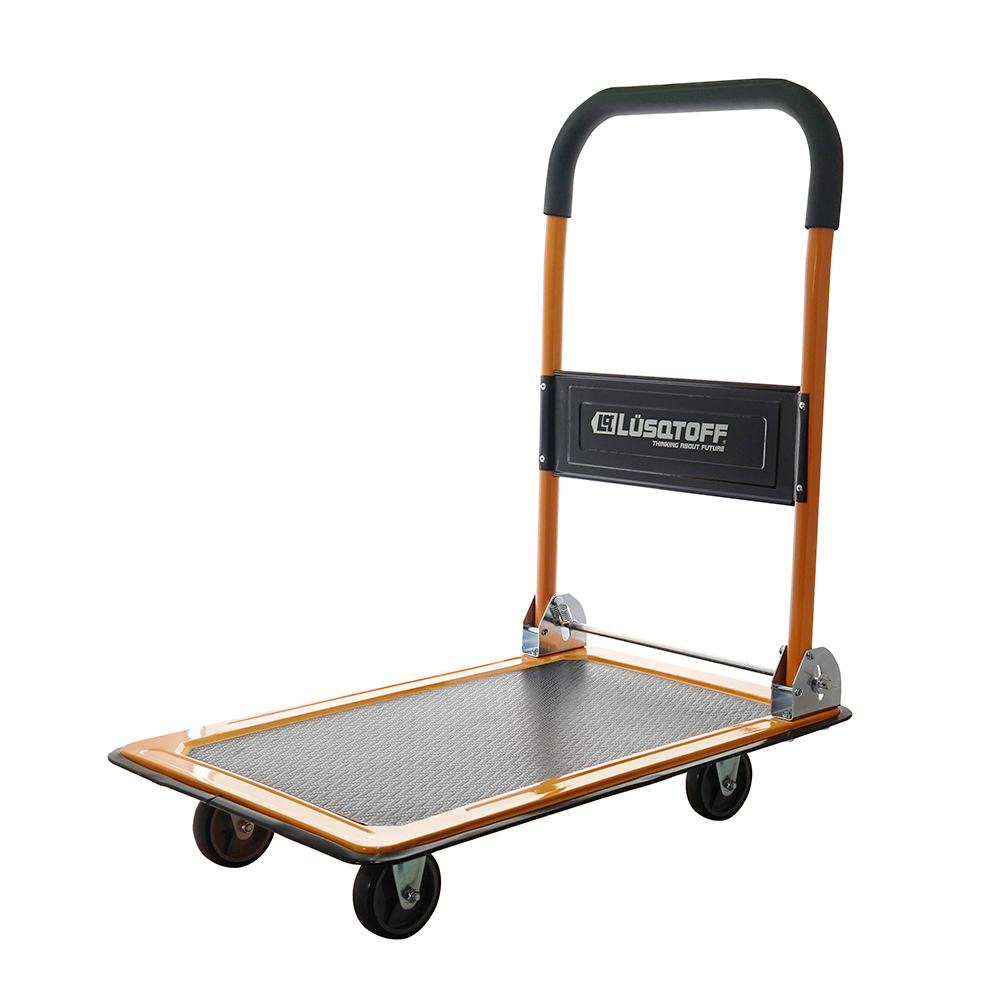 • Carga máxima: 150 kg
• Material: acero al carbono
• Base: antideslizante
• Rueda: TRP 4"

MEDIDAS
• Altura total: 84 cm
• Altura desde base al mango: 69 cm
• Largo de plataforma de apoyo: 66 cm
• Ancho de plataforma de apoyo: 48 cm
• Alto rebatido: 22 cm



• Tubos y plataforma fabricados en acero fuerte y resistente.
• Se despliega y abre en segundos.
• Mango de acero fuerte y rígido para una maniobra segura de cargas.
• 4 ruedas con rodamientos para una conducción fácil y segura.