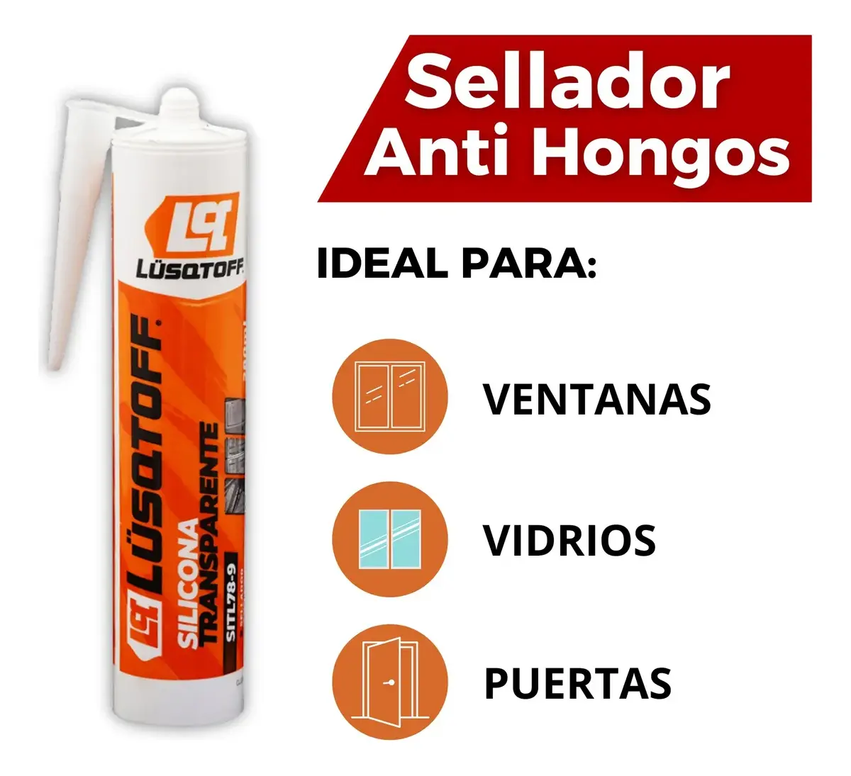 Tipo de envase Cartucho
Tipo de sellador Silicona
Superficies aptas Baños, duchas y sanitarios • Juntas de unión sumergidas • Juntas de dilatación entre cerámicos • Sellado de vitrinas y
Ambientes Exterior, Interior