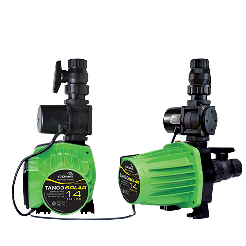 Motor
Totalmente silencioso
Bobinado protegido contra funcionamiento en seco, se apaga automáticamente.
Posee protector térmico incorporado.
Construcción
Equipos compactos.
Partes en contacto con el agua fabricadas con materiales sanitarios.
Sistema rotor húmedo.
Conexiones
Entrada y salida con rosca de 1”
2 llaves esféricas por bomba
Conexión eléctrica directa a la red
Características
Tensiones disponibles: 220V
Temperatura máxima del agua: 50ºC a 70ºC con picos de 90ºC
Temperatura ambiente: 40ºC
Presión máxima del sistema: 4Kg/cm²
Tipo de aislación: F
Pérdida de carga máxima en succión: 4 m.c.a.
Sistema SRS
Este producto fue fabricado de acuerdo con el “Sistema de Reparación Simple” por kits de reposición ROWA (SRS). El sistema SRS permite realizar cualquier reparación en menos de 15 minutos, en el mismo lugar donde se encuentra instalado el equipo. Los kits de reposición SRS pueden ser adquiridos en los comercios autorizados por ROWA.
Posiciones de instalación
El presurizador deberá ser instalado obligatoriamente de modo que el eje de la electrobomba permanezca en posición horizontal, de acuerdo a las siguientes figuras. El no cumplimiento de esta norma implicará el desgaste irregular del equipo y la consecuente pérdida de la garantía.
Detalles técnicos
Presión máxima (mca)	14
Caudal máximo (l/h)	3500
Potencia (HP)	2 x 0,25
Tensión V	220
I (A)	2 x 1,8
Conexion	1"
Peso	2x7,5 Kg