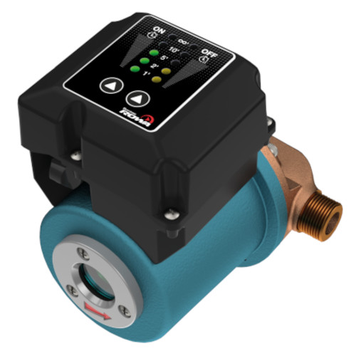 Características
MÁXIMA EFICIENCIA = AHORRO DE AGUA Y ENERGÍA ELÉCTRICA Solución para circuito domiciliario de recirculación de agua caliente.
Tensiones disponibles: 220V
Temperatura máxima del agua: 70ºC
Temperatura ambiente: 40ºC
Presión máxima del sistema: 10Kg/cm²
Tipo de aislación: F
Pérdida de carga máxima en succión: 4 m.c.a.
Conexión eléctrica directa a la red
Entrada y salida con rosca de 3/4”,1”
Aplicaciones
Recirculación de agua caliente hasta 70ºC.
Abastecimiento de agua para toda vivienda.
Apta para bombear agua potable sin residuos.
Motor
Totalmente silencioso
Bobinado protegido contra funcionamiento en seco, se apaga automáticamente.
Posee protector térmico incorporado.
No produce golpes de ariete.
Detalles técnicos
Presión máxima (mca)	5,0
Caudal máximo (izq./a.)	4.500
Potencia (HP)	0,10
Tensión V	220
I (A)	0,60
Conexion	3/4"